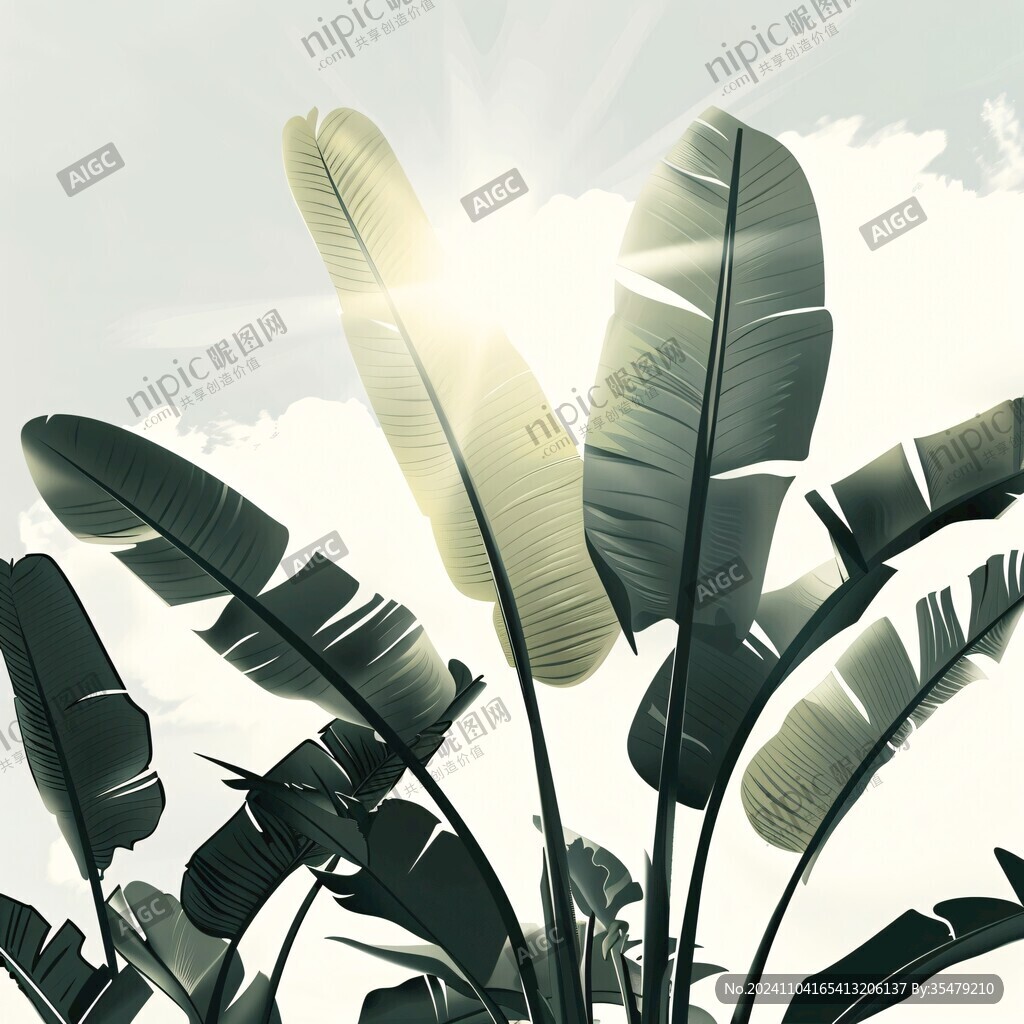 陽光下的芭蕉樹