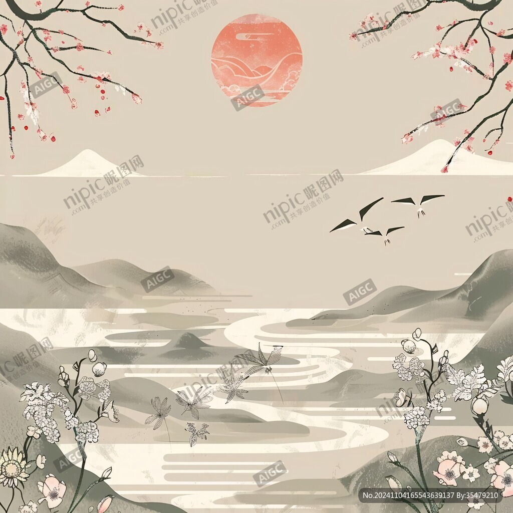 寬幅長(zhǎng)條國(guó)潮山水