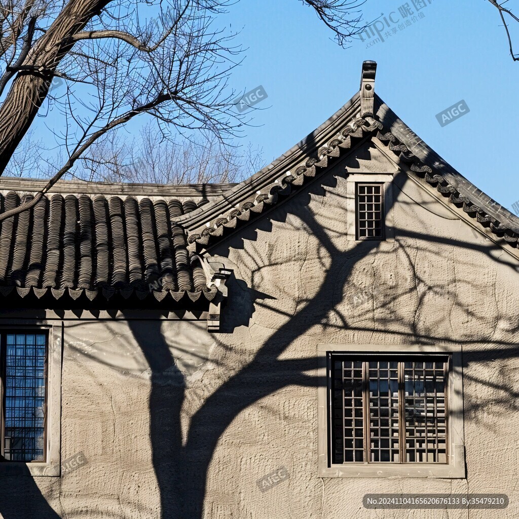 灰瓦樹影