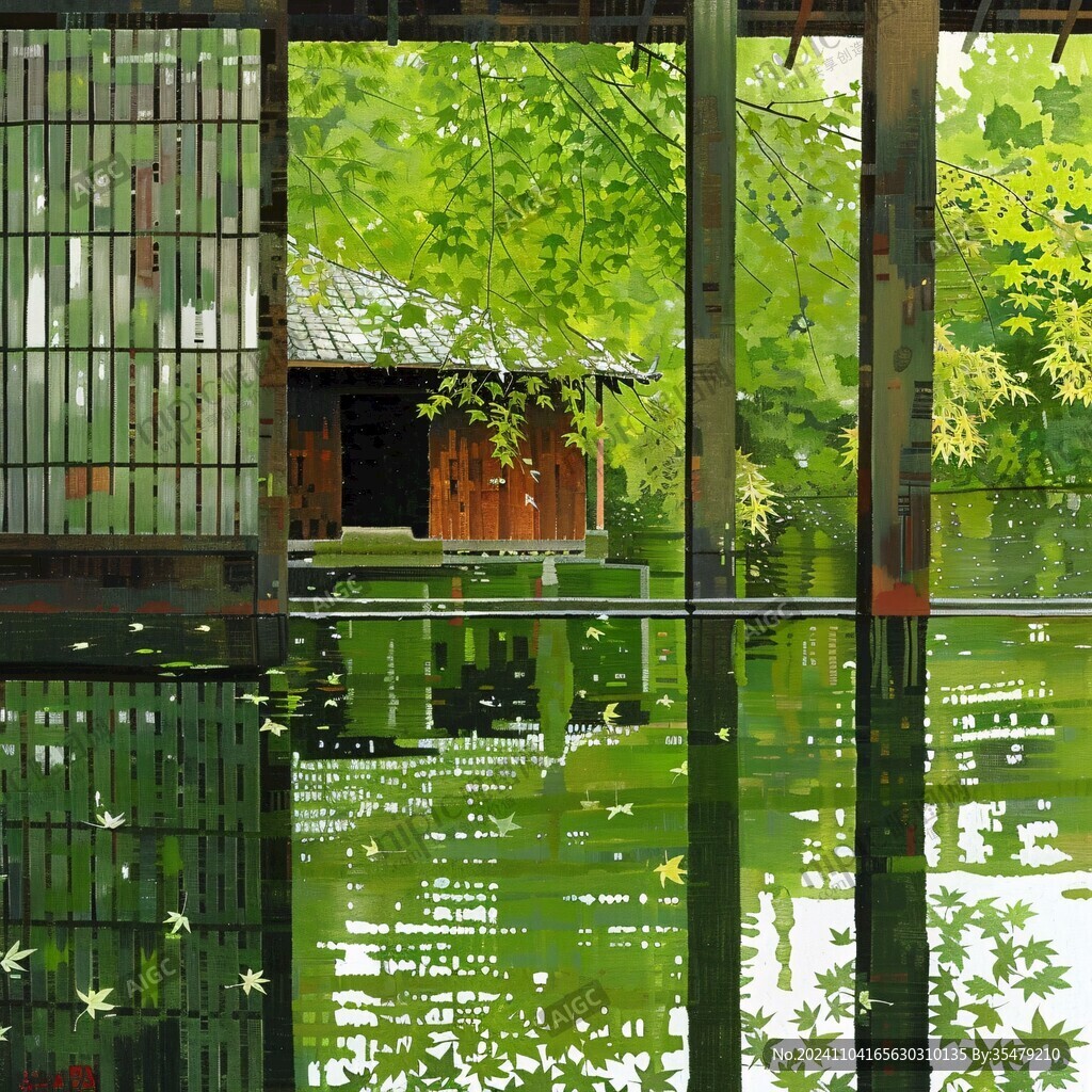 水中屋影