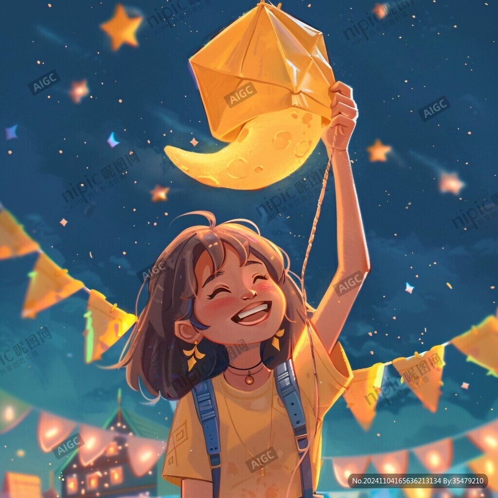 許愿女孩插畫