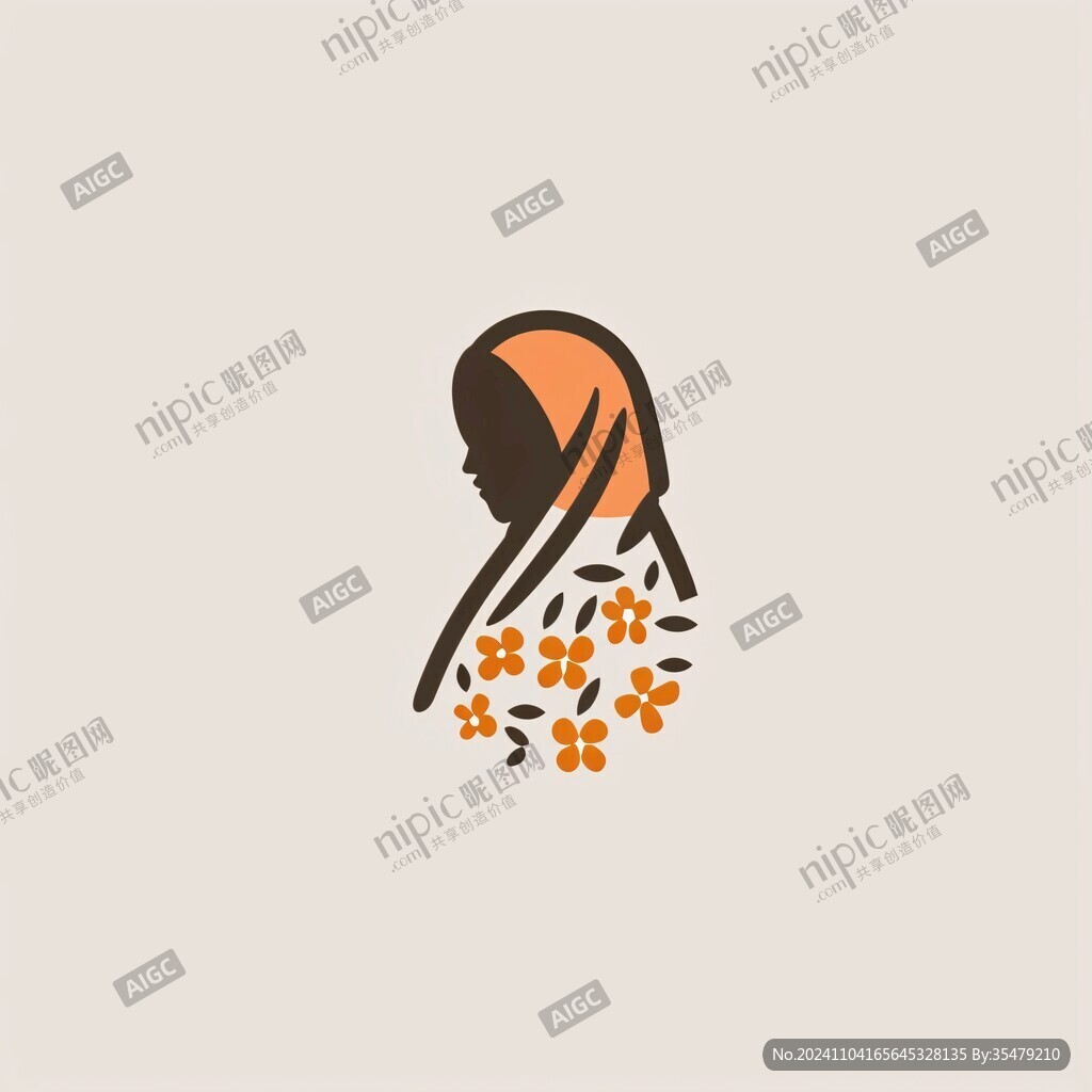 女性側臉標志logo
