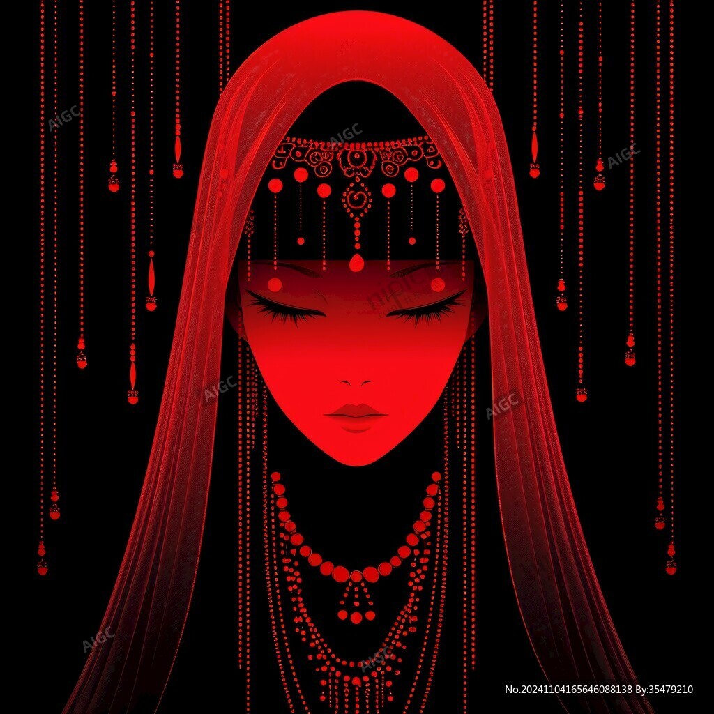 彝族美女插畫