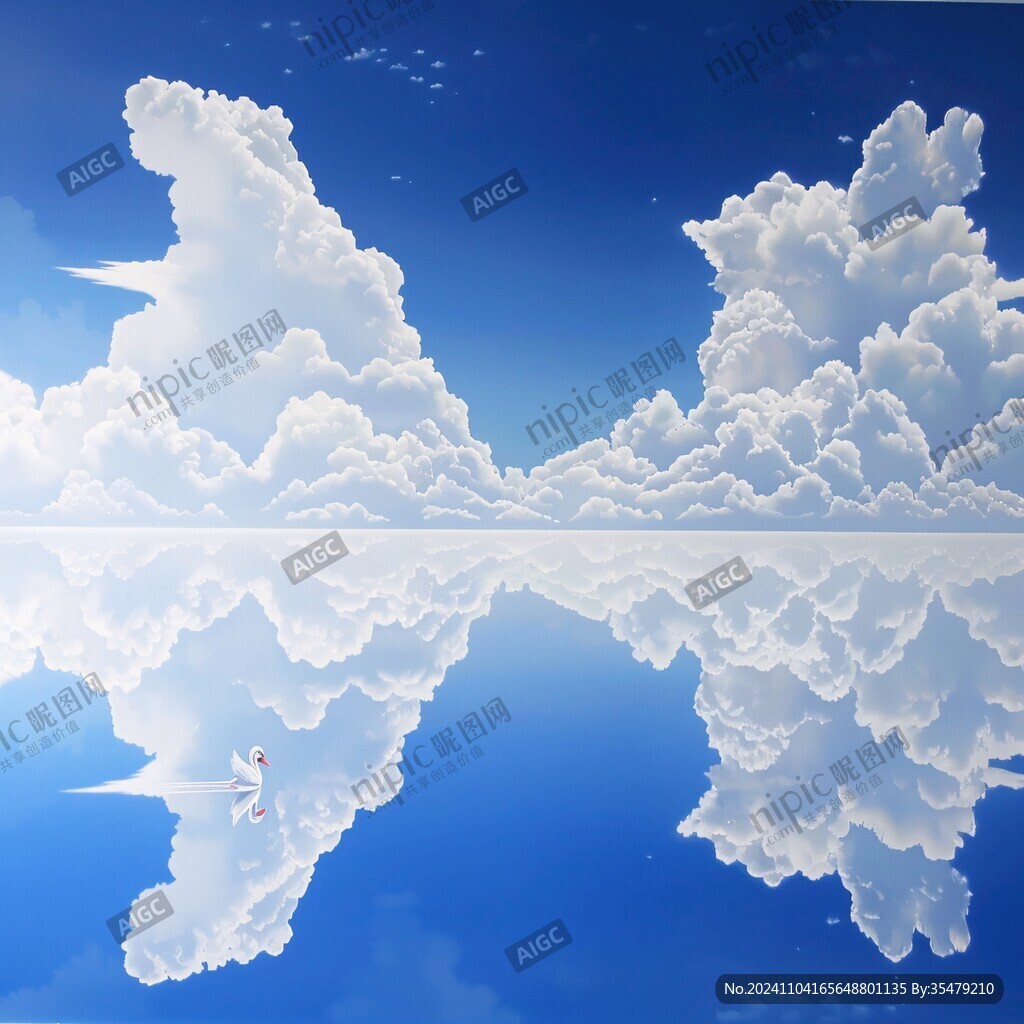 3d云海藍天地板畫