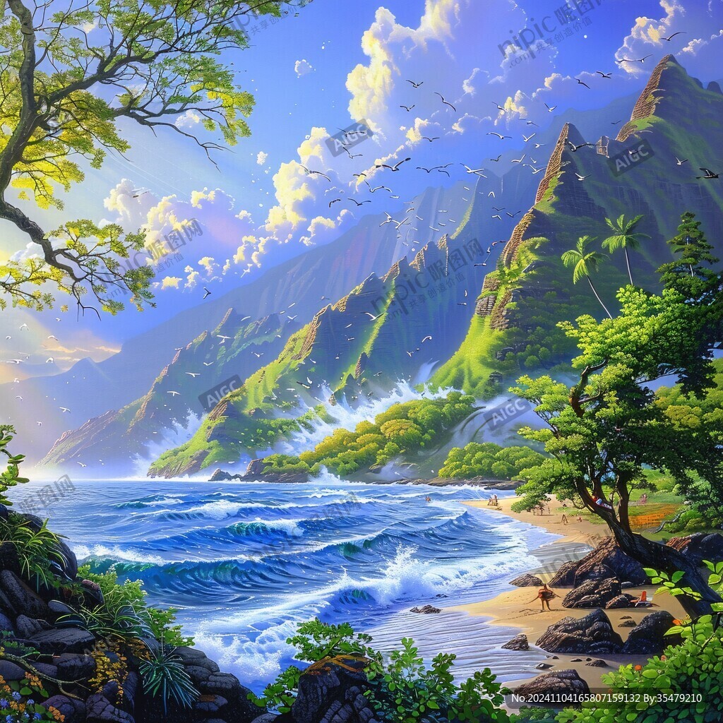 海岸風(fēng)景畫