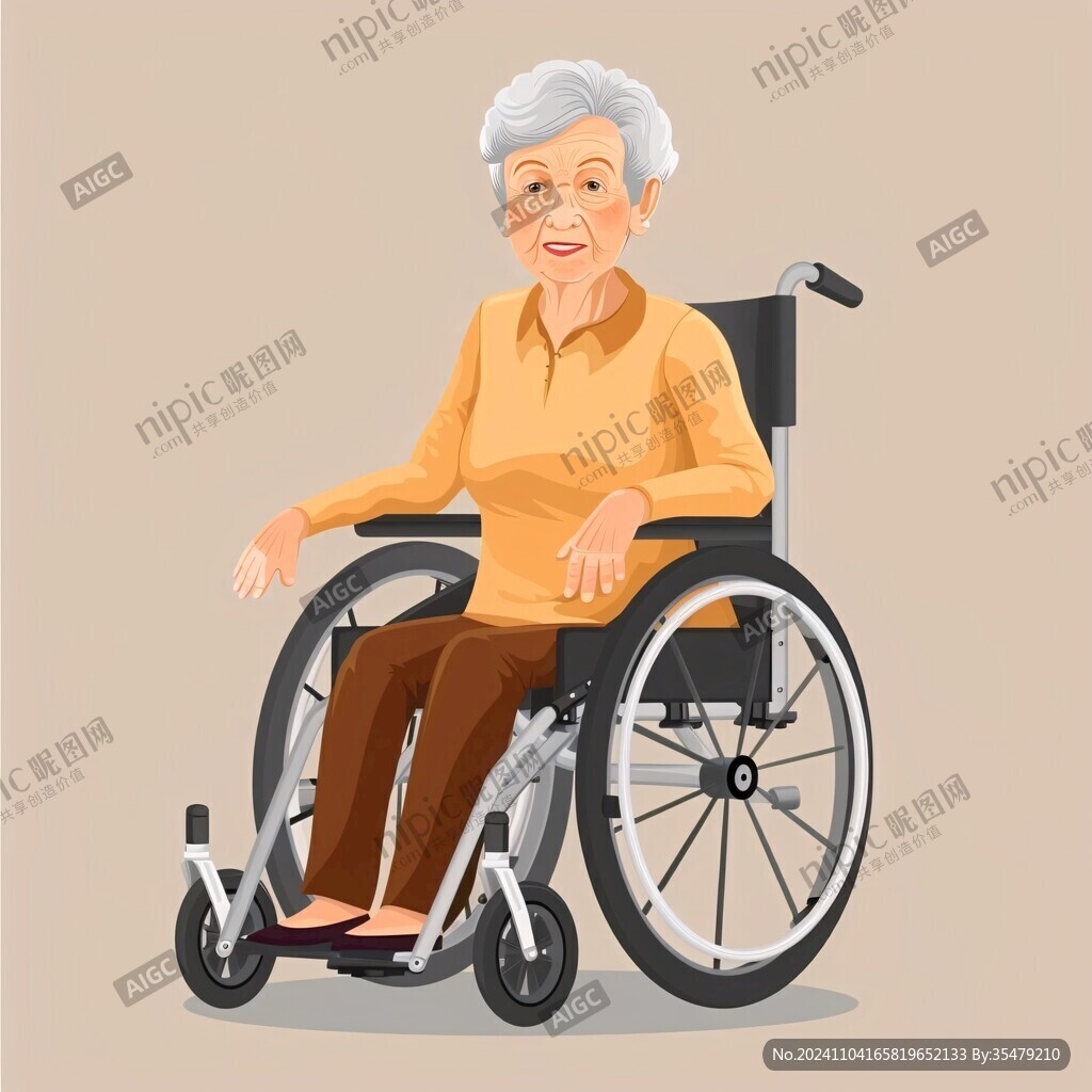 輪椅上的老奶奶