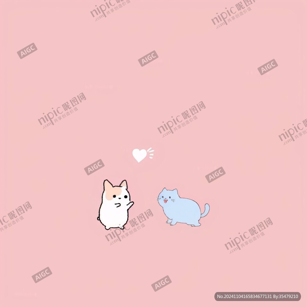 呆萌少女心小動(dòng)物卡通