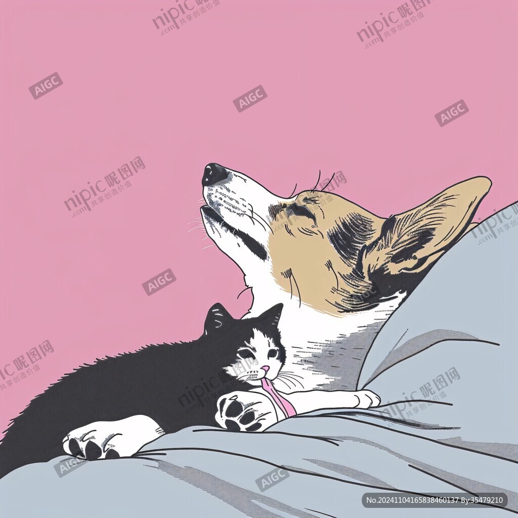 貓狗糧插畫