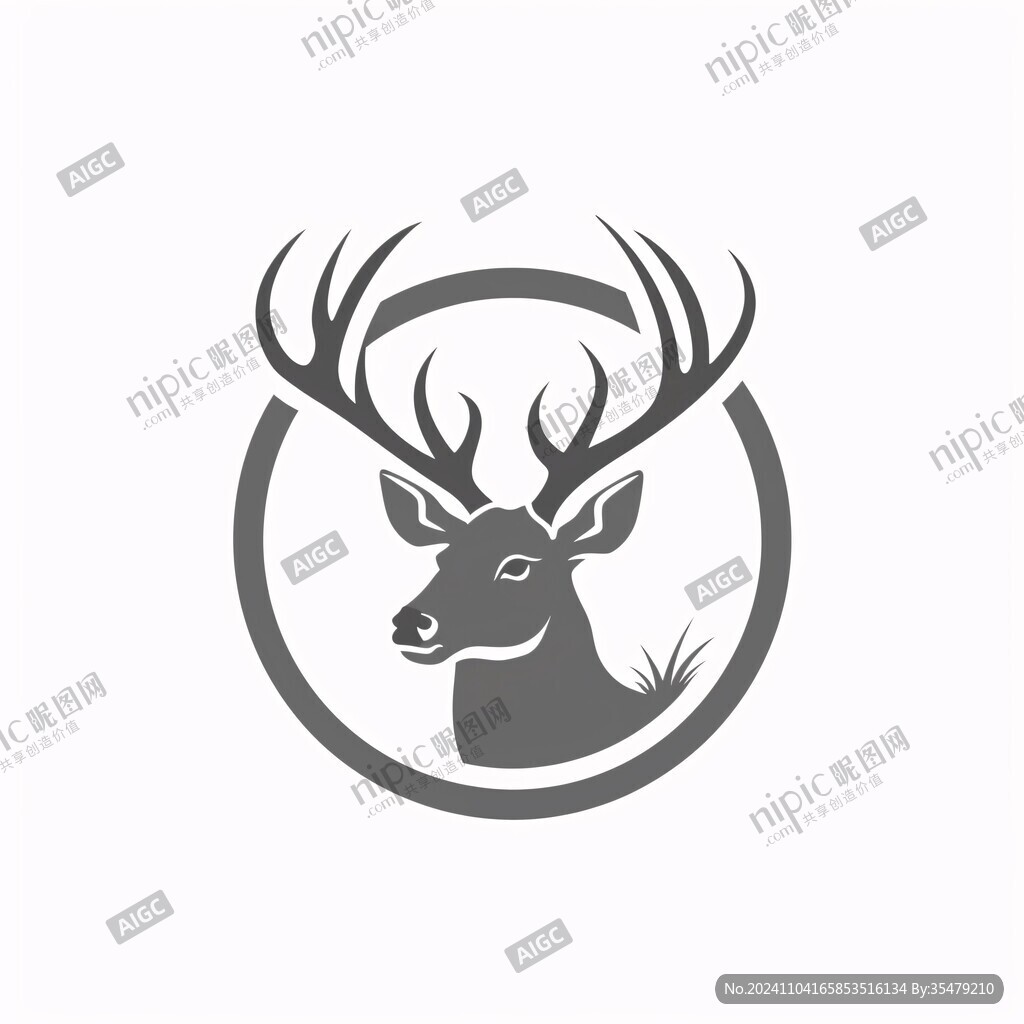 鹿頭設計logo