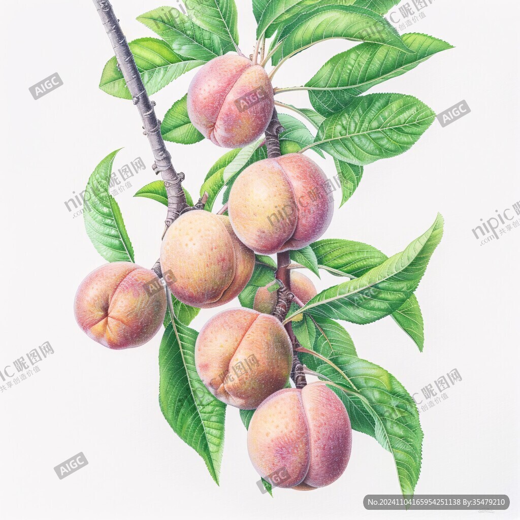 高清手繪桃子
