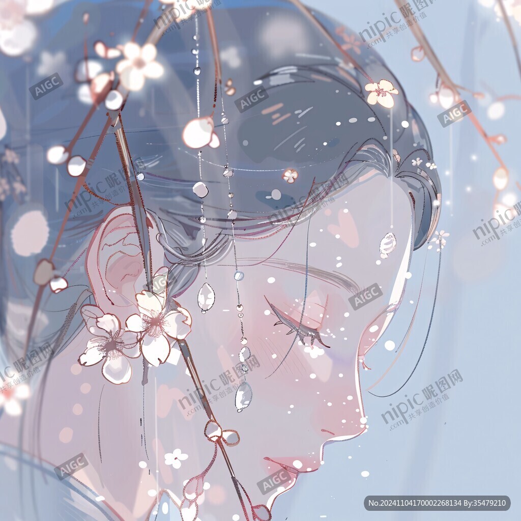 古風(fēng)女子頭像插畫