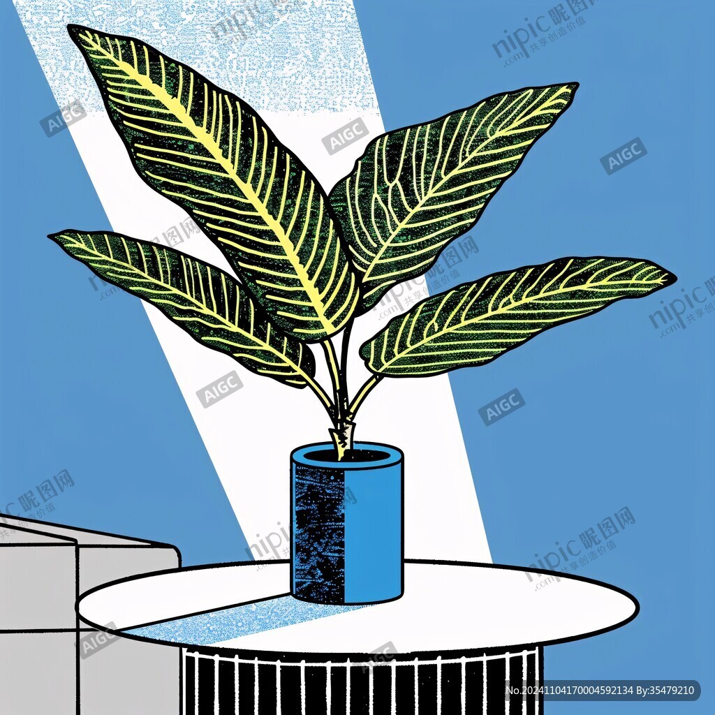 室內植物插畫