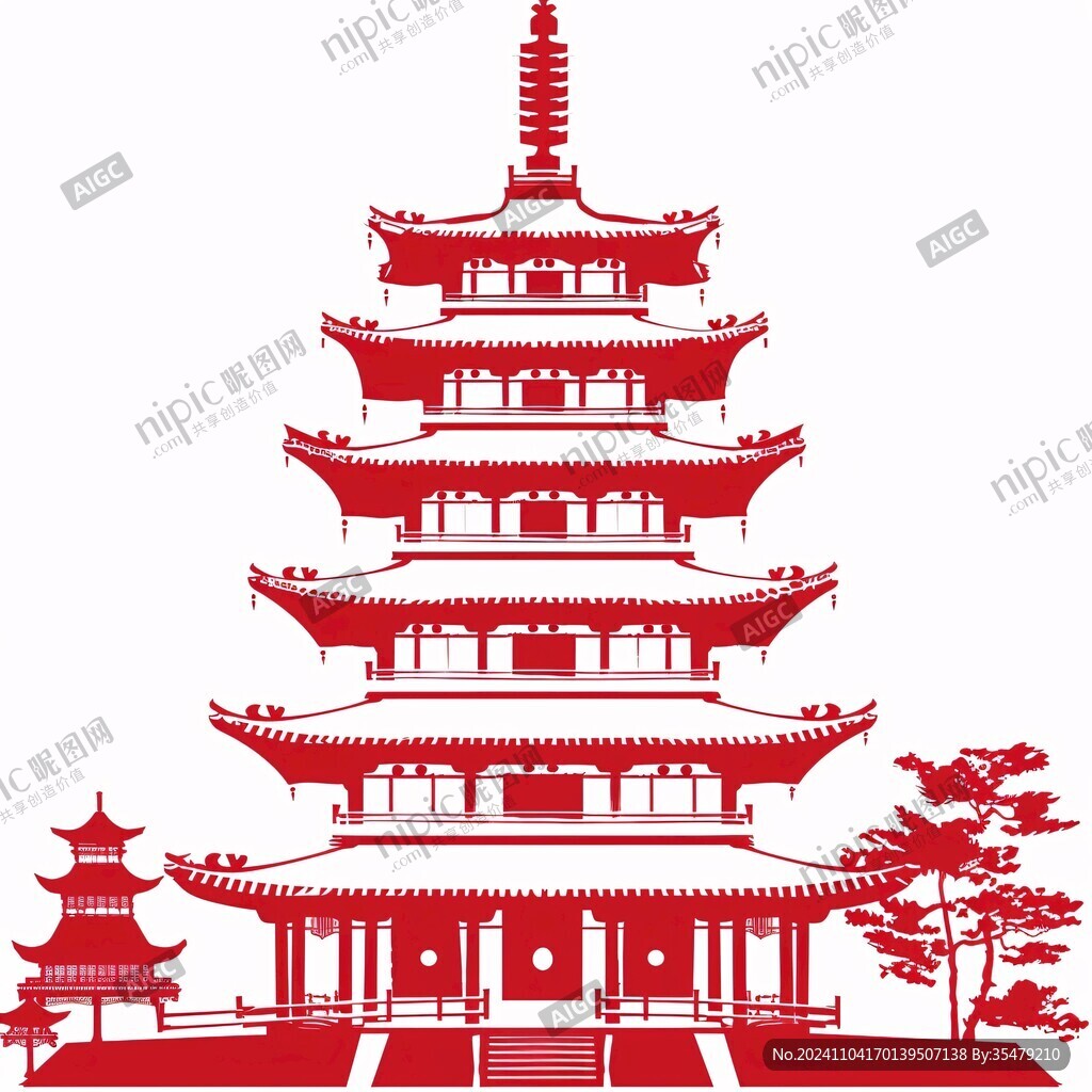 萬(wàn)壽塔插畫