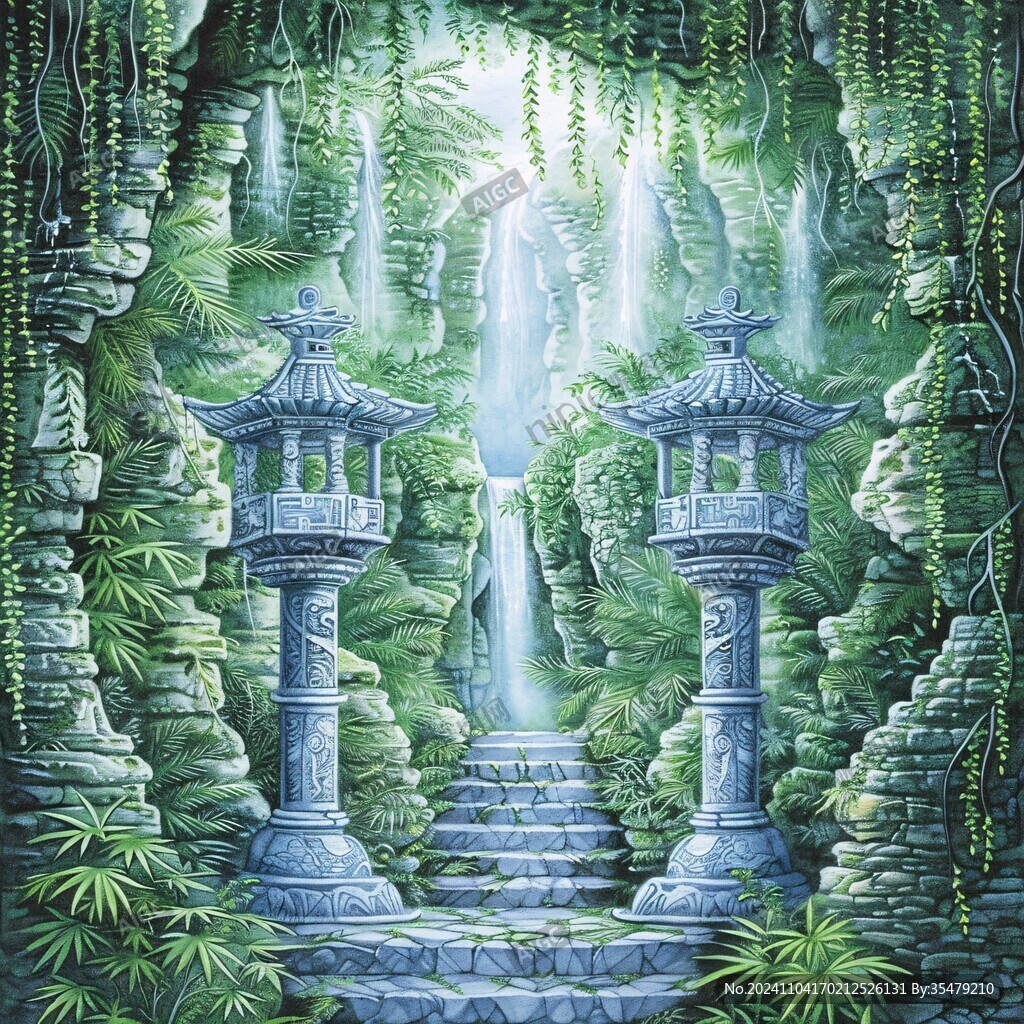 夢幻森林立體畫