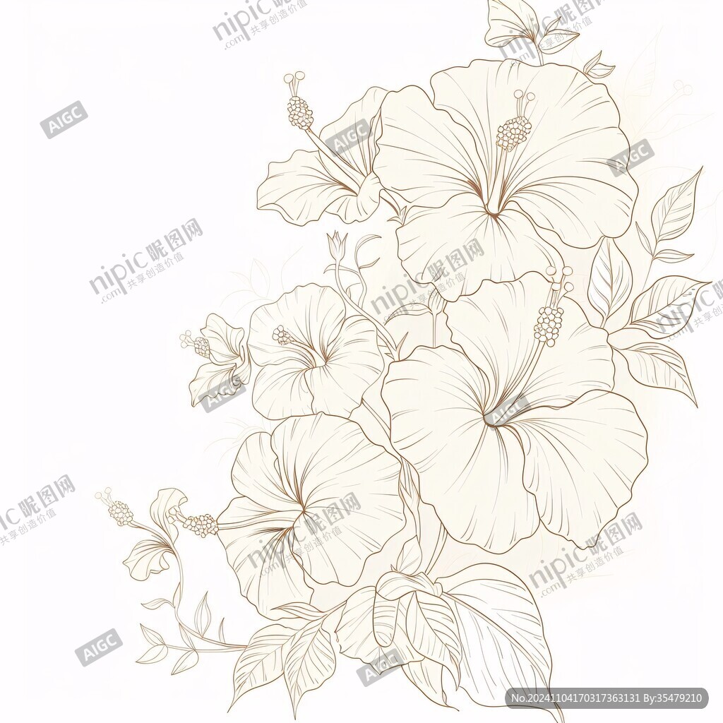 手繪扶桑花