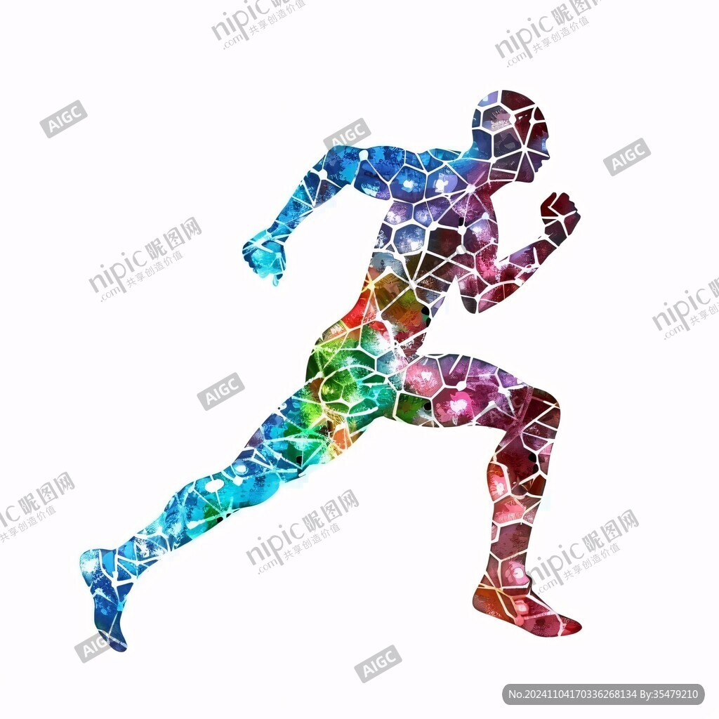 彩跑快樂慢跑奔跑剪影