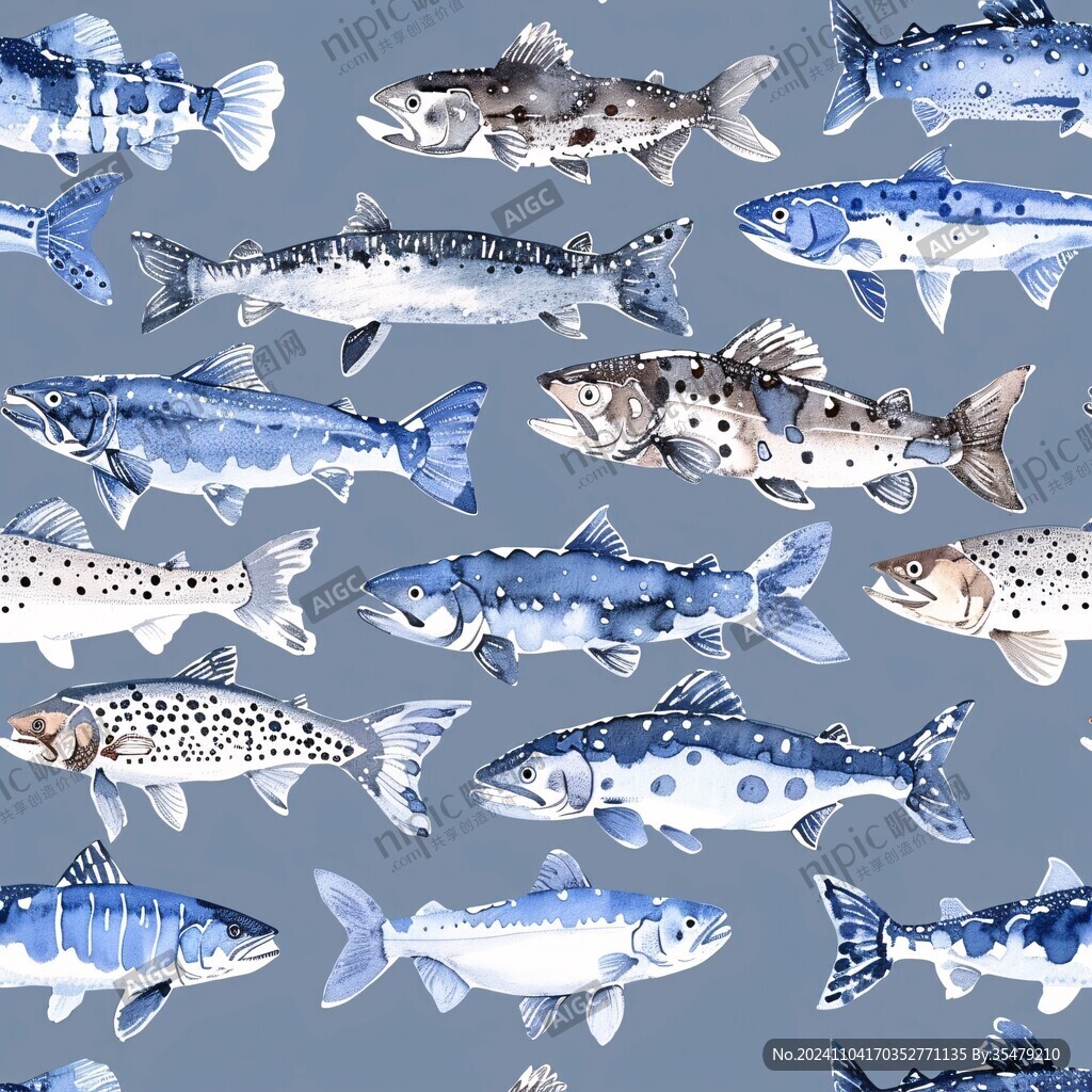 北歐動(dòng)物魚裝飾畫