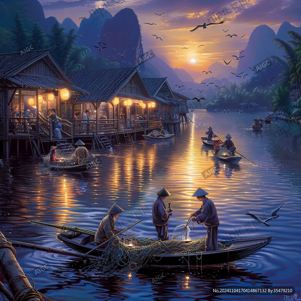 水上人家生活場景
