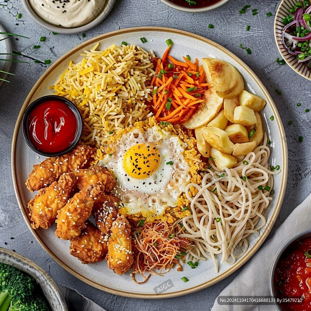 蒜香炸雞意面套餐
