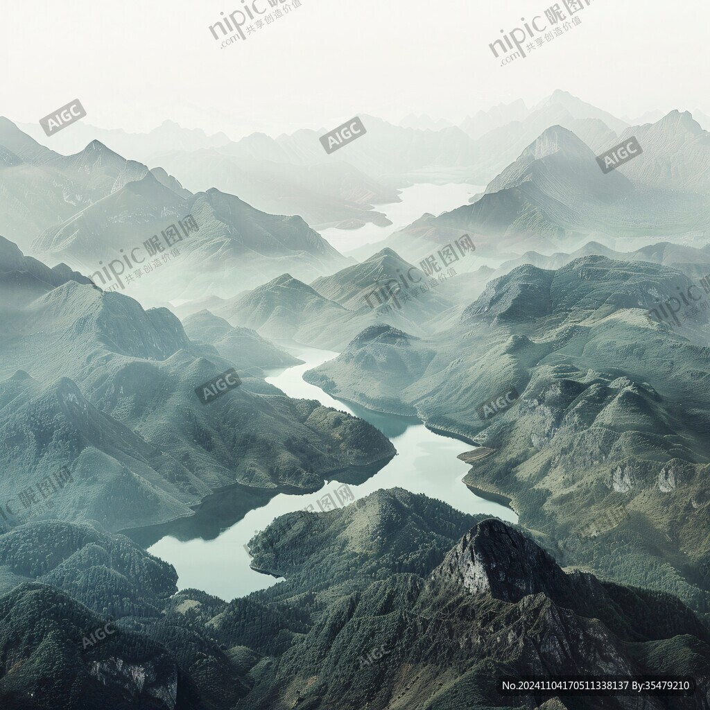 群山遠(yuǎn)山抽象錦繡山河