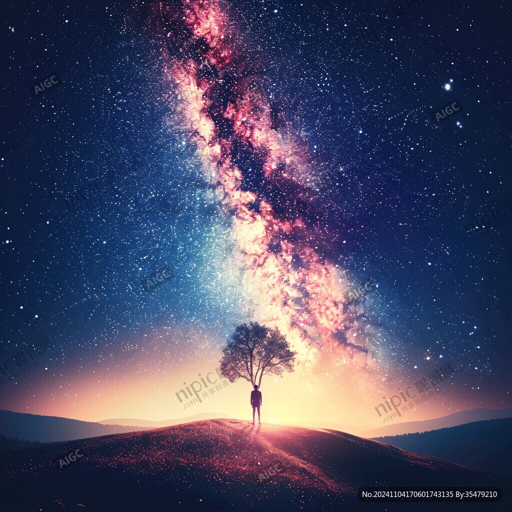 唯美星空樹