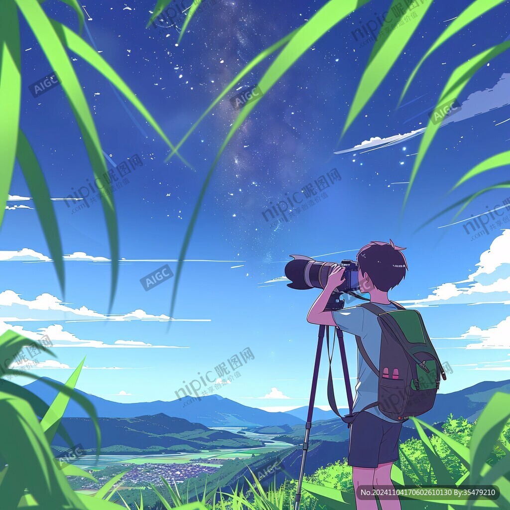 夏天畢業(yè)旅行戶外插畫