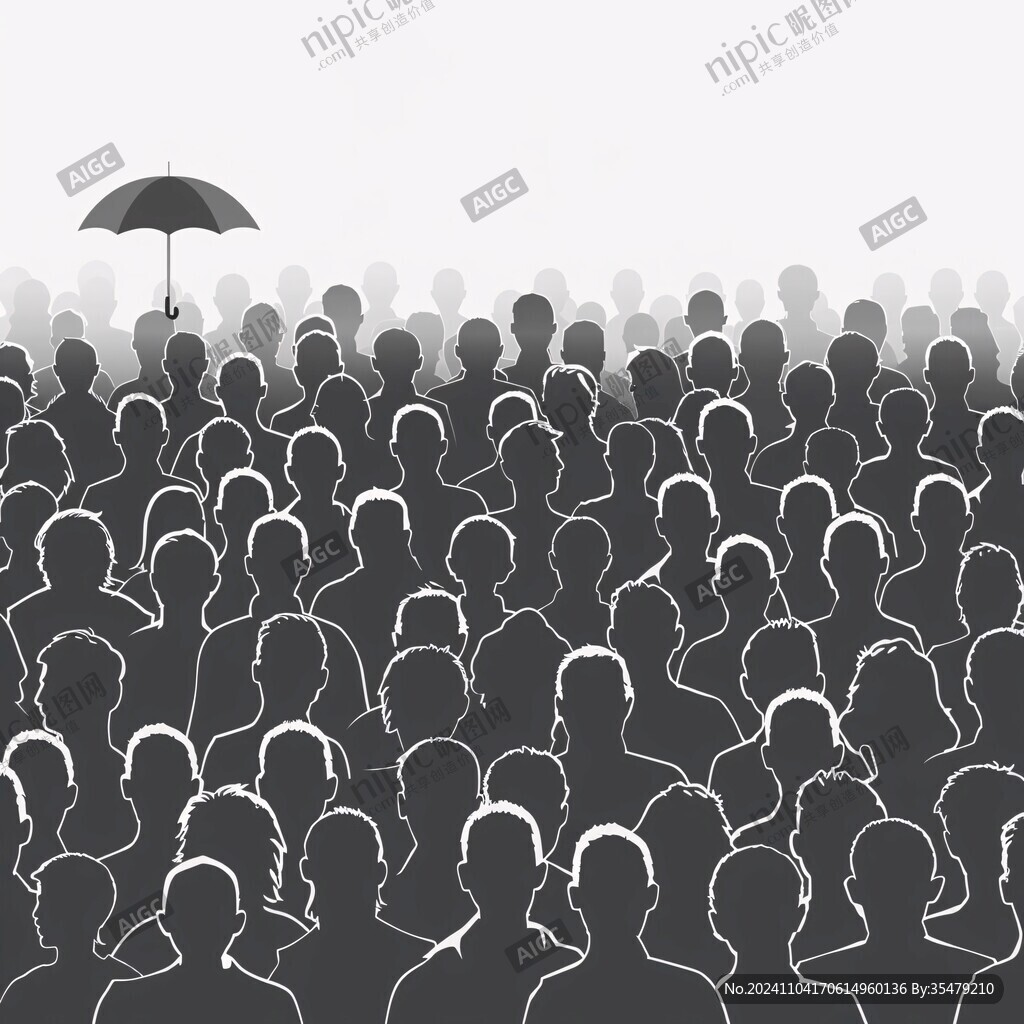 打著雨傘的人群