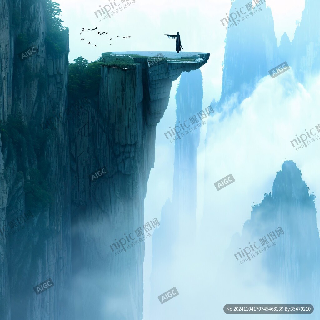 飛來(lái)石中國(guó)風(fēng)山水意境
