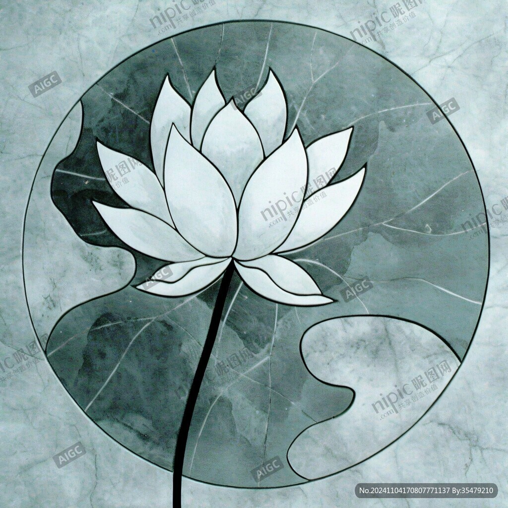 禪意蓮花壁畫