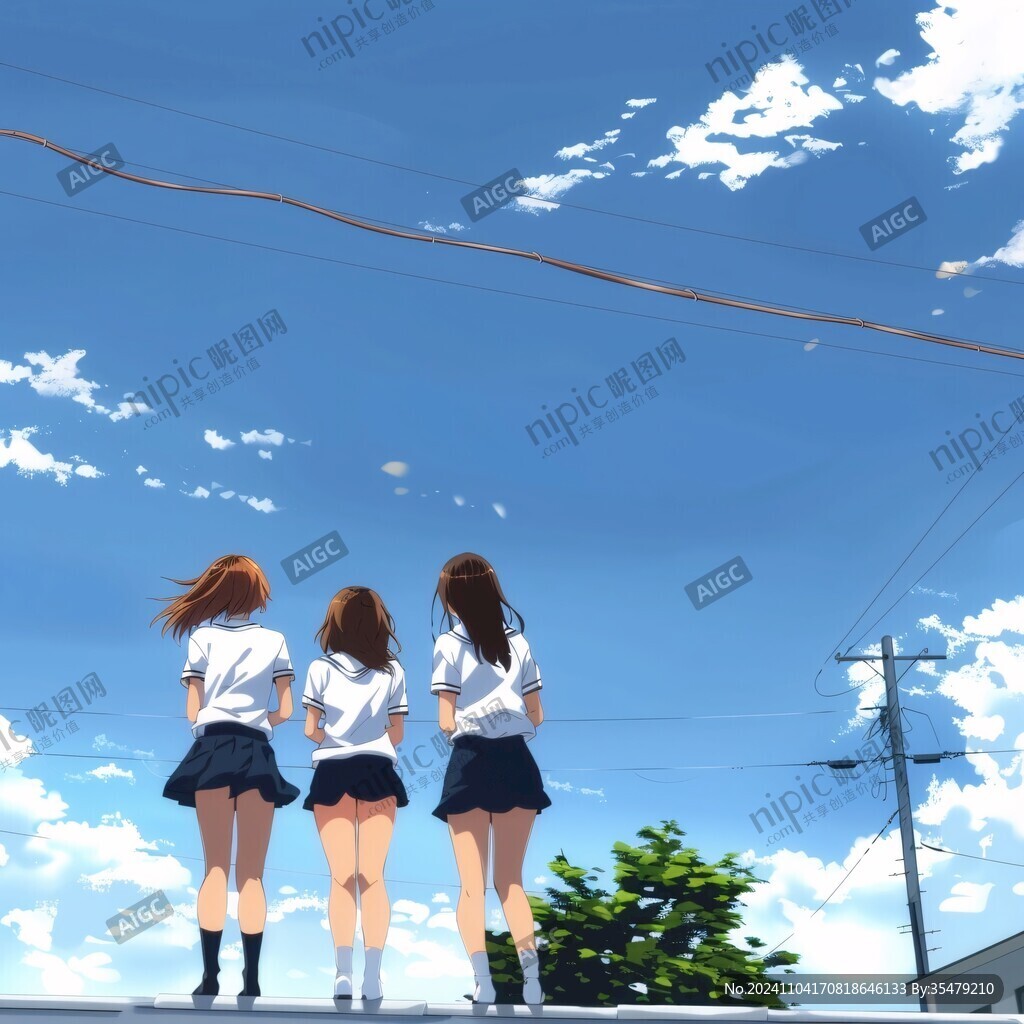 兩少女背影