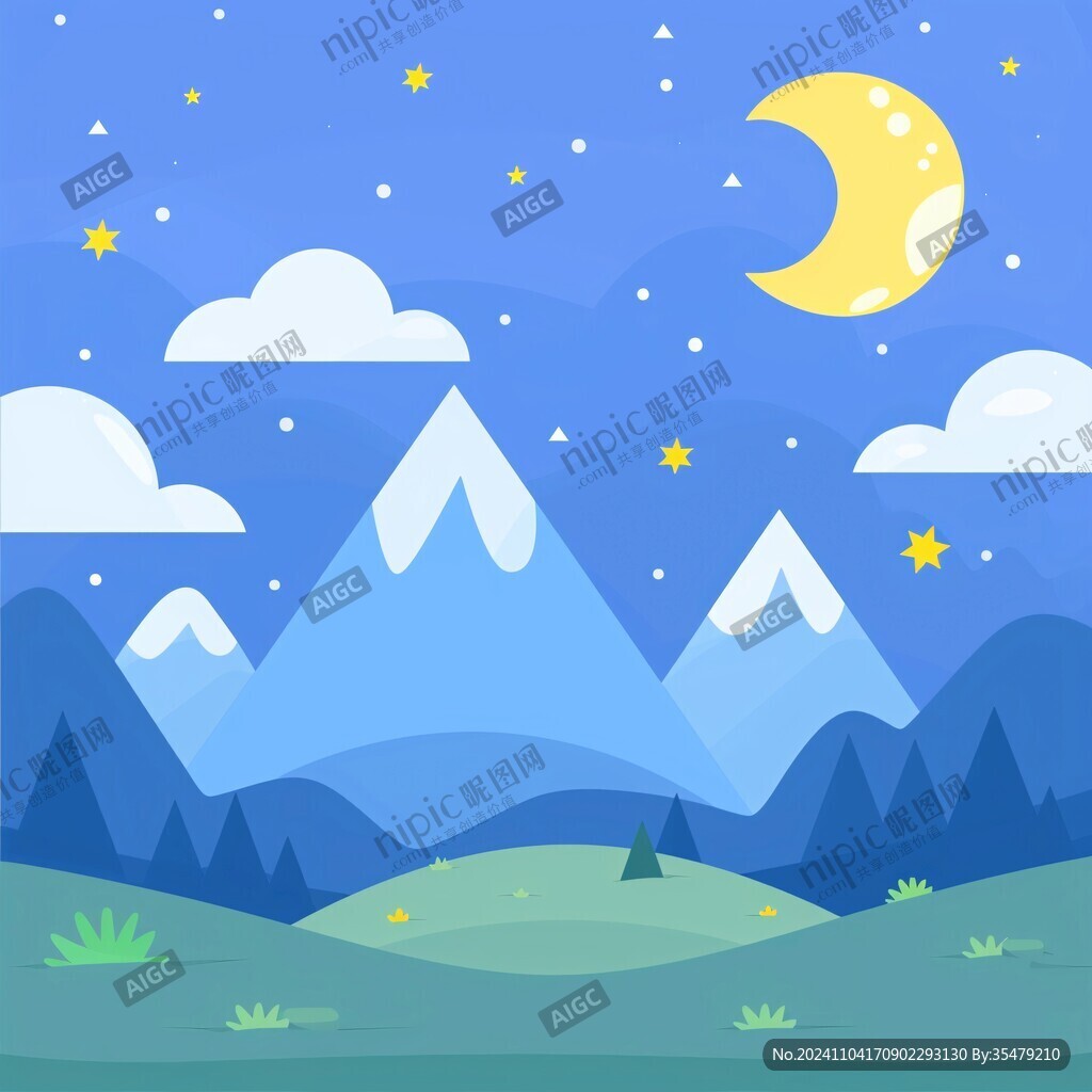 扁平風(fēng)景插畫
