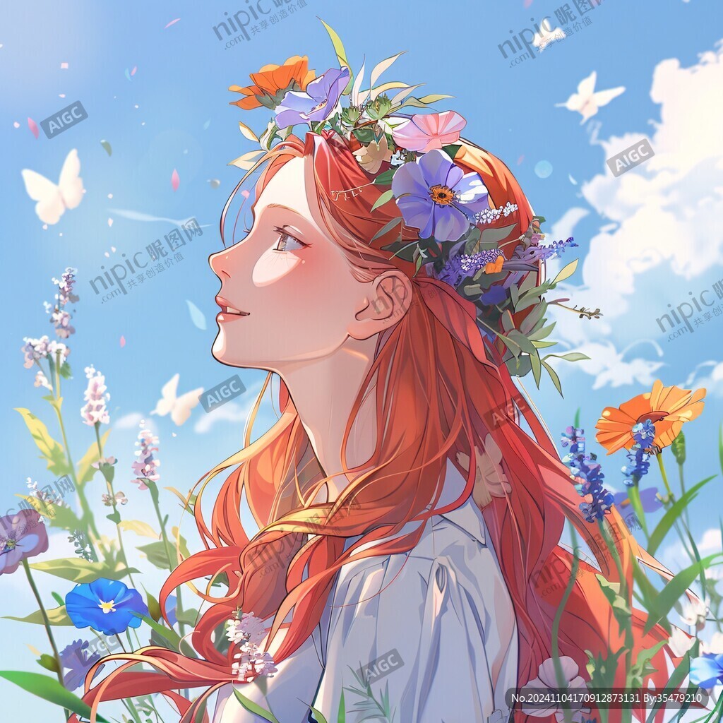 森系美少女插畫