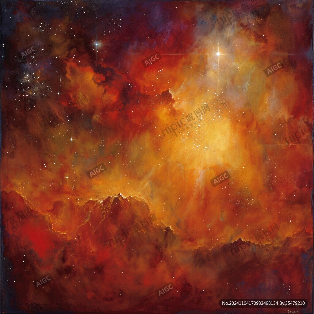 長幅高清星空畫