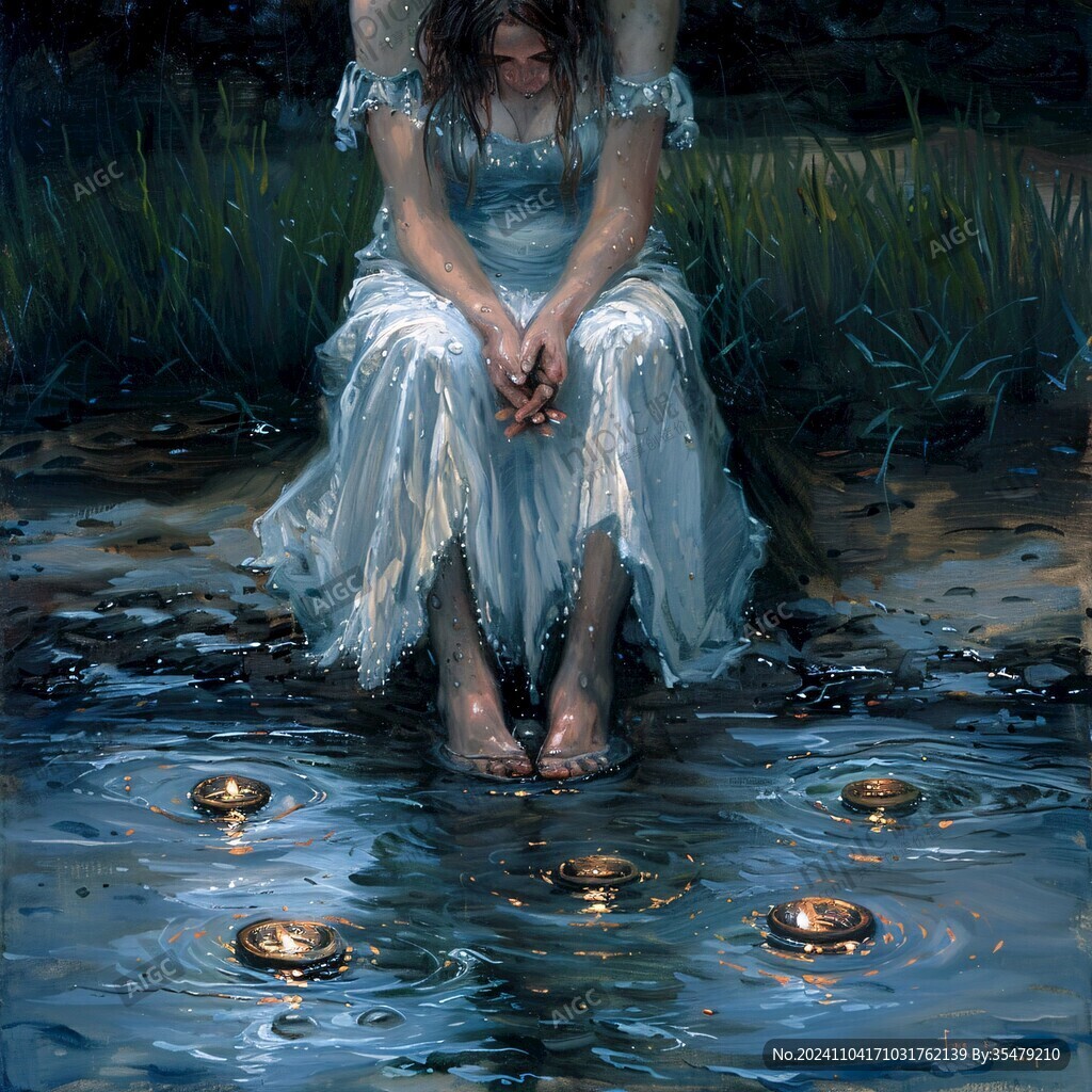 唯美人物油畫