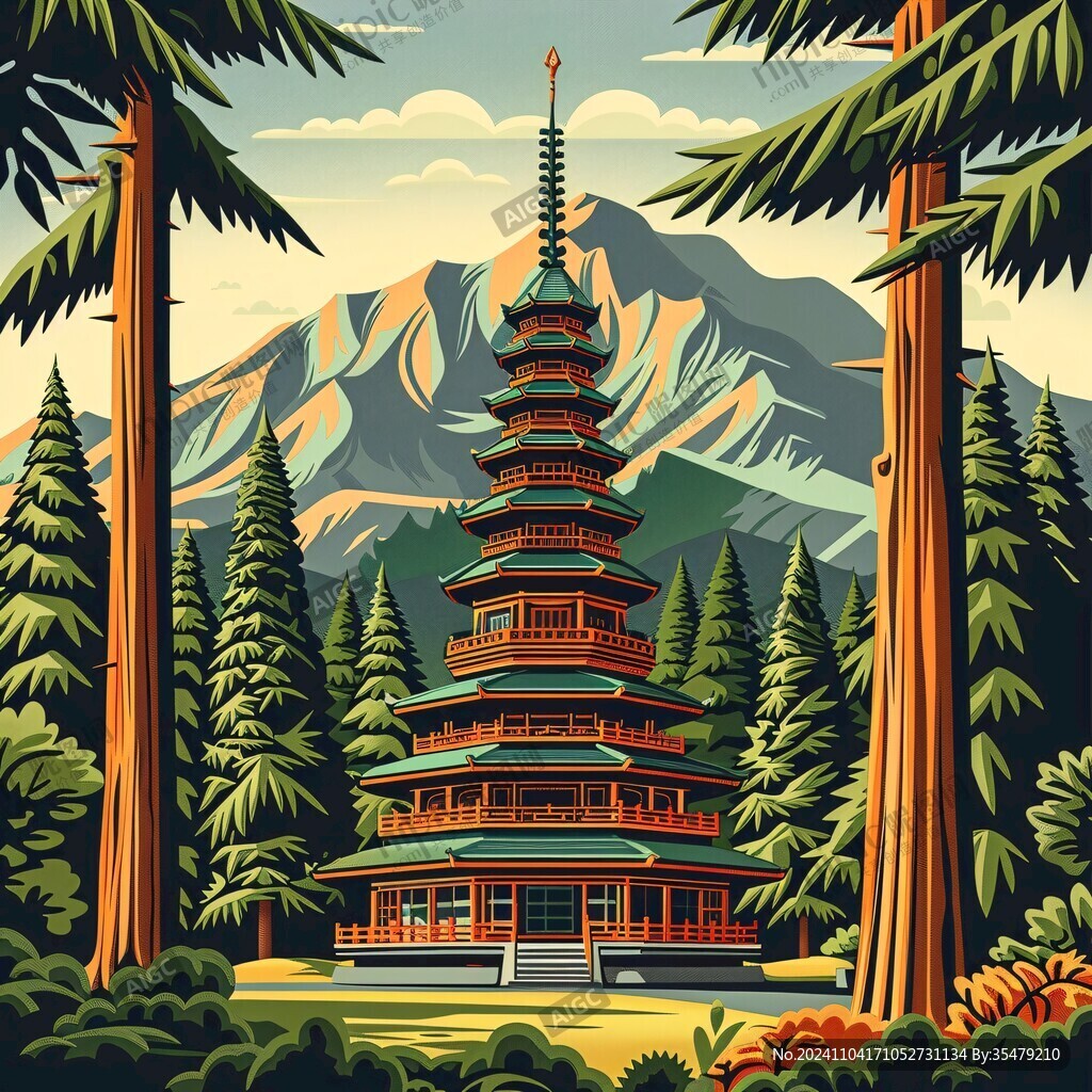 萬壽塔插畫