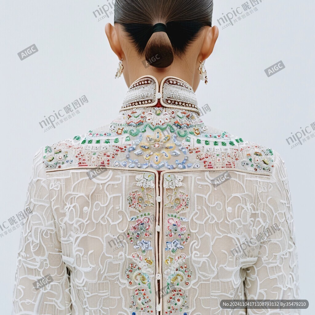 蘇繡百子衣背面