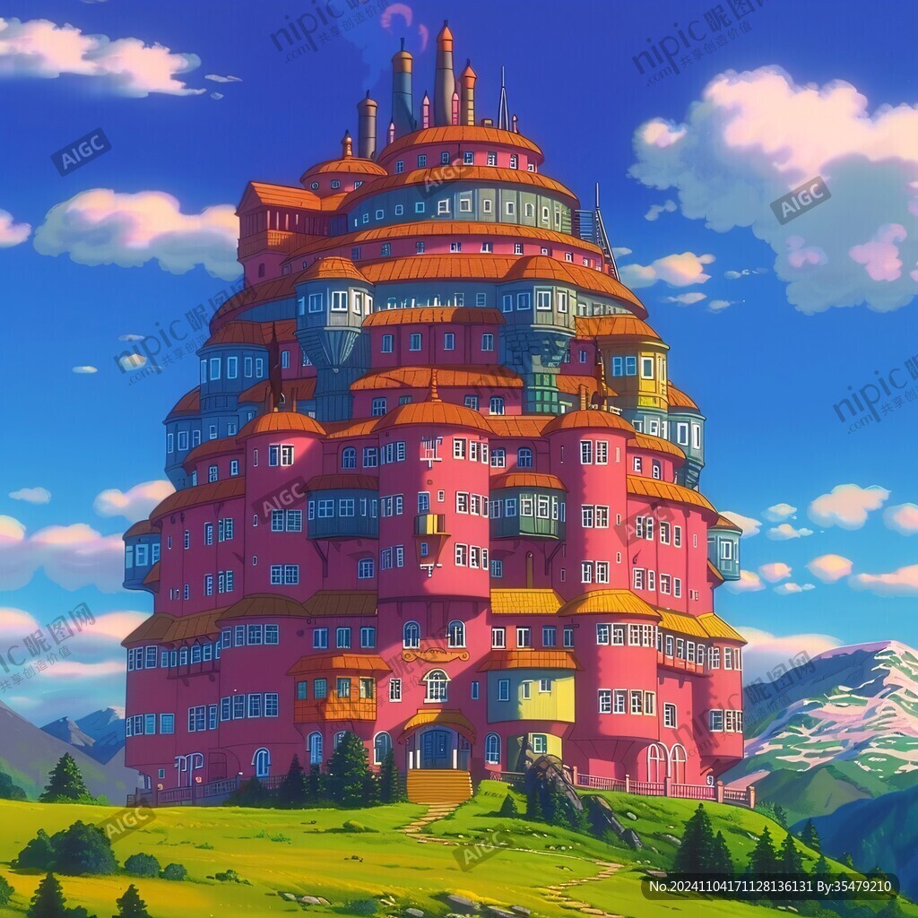 粉色奇幻建筑物