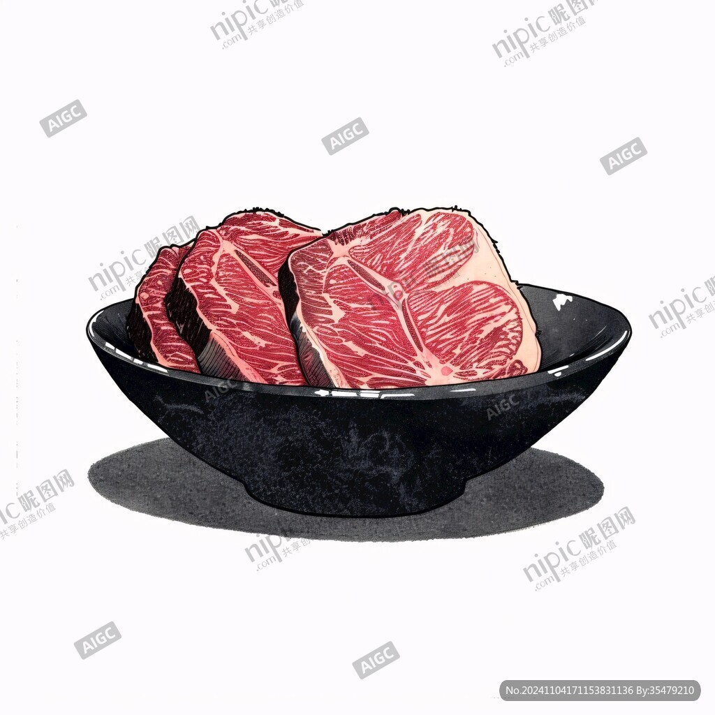 雪花牛肉插畫