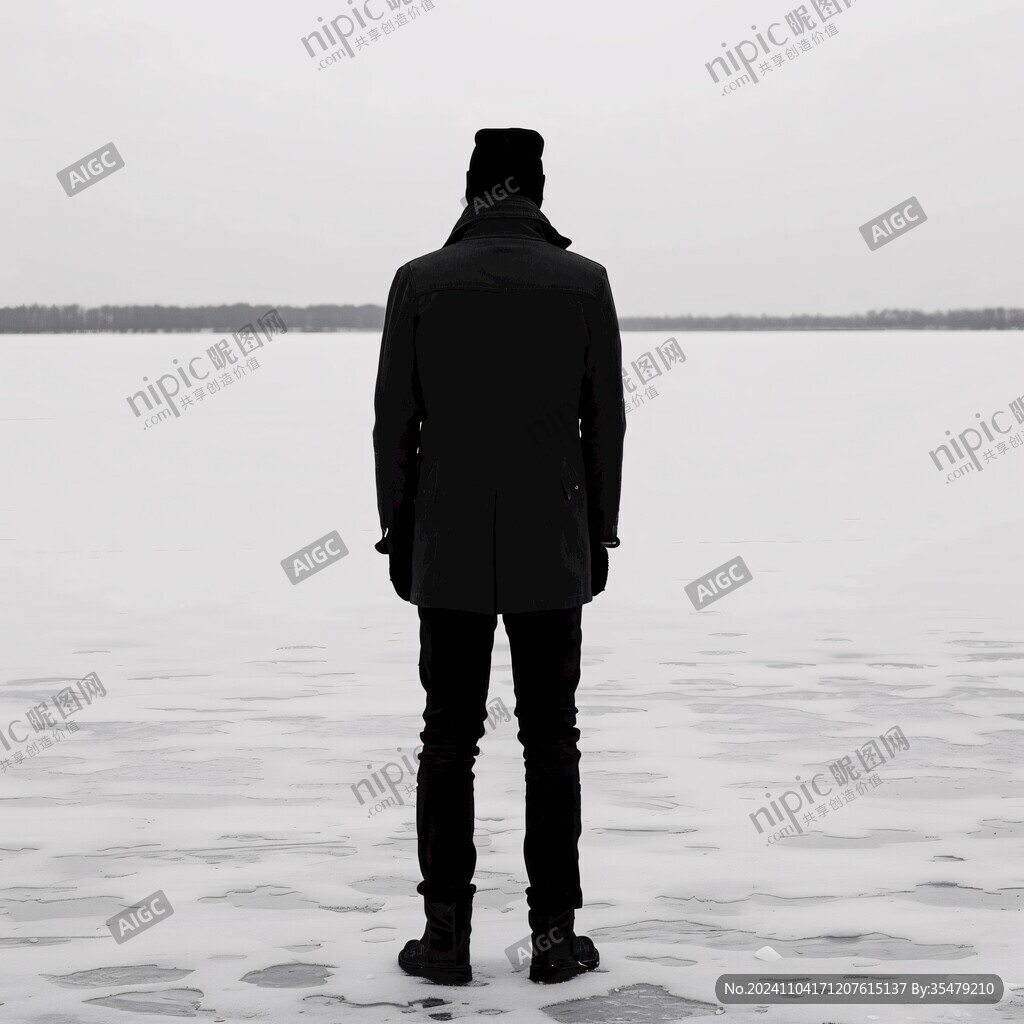 江邊男人背影