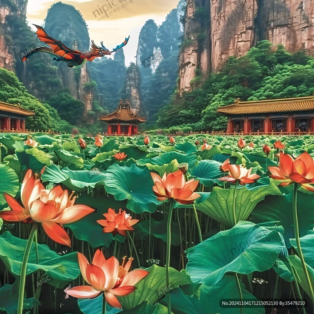 復(fù)古仙鶴聚寶盆山水