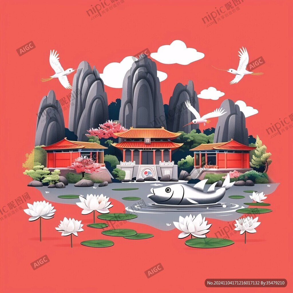 廣西建筑插畫