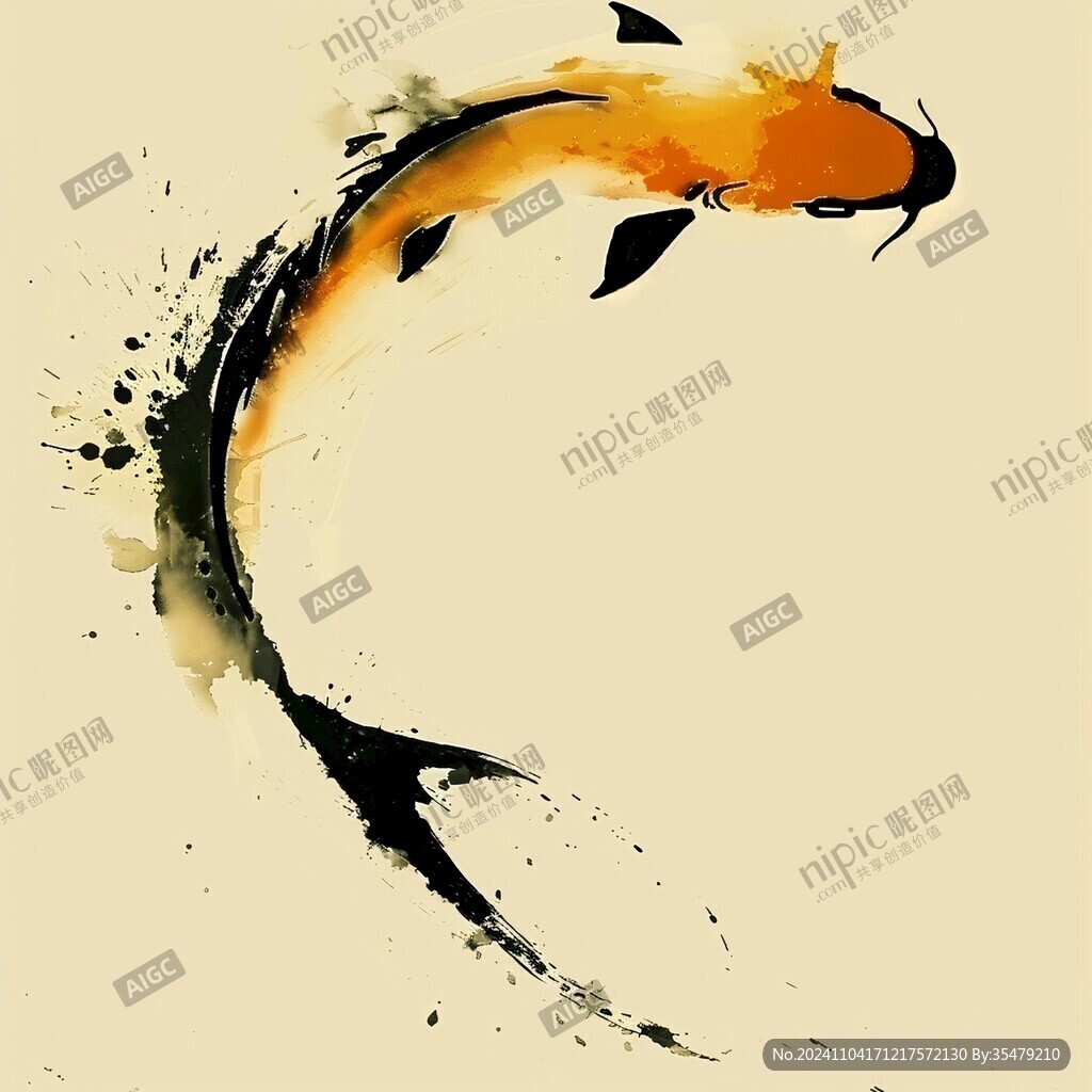 水墨玄關錦鯉