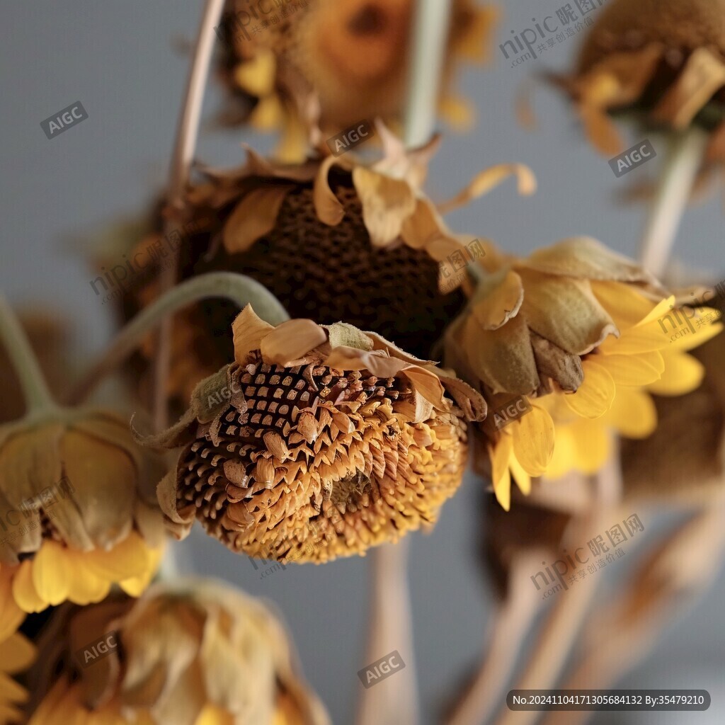 枯萎向日葵花盤