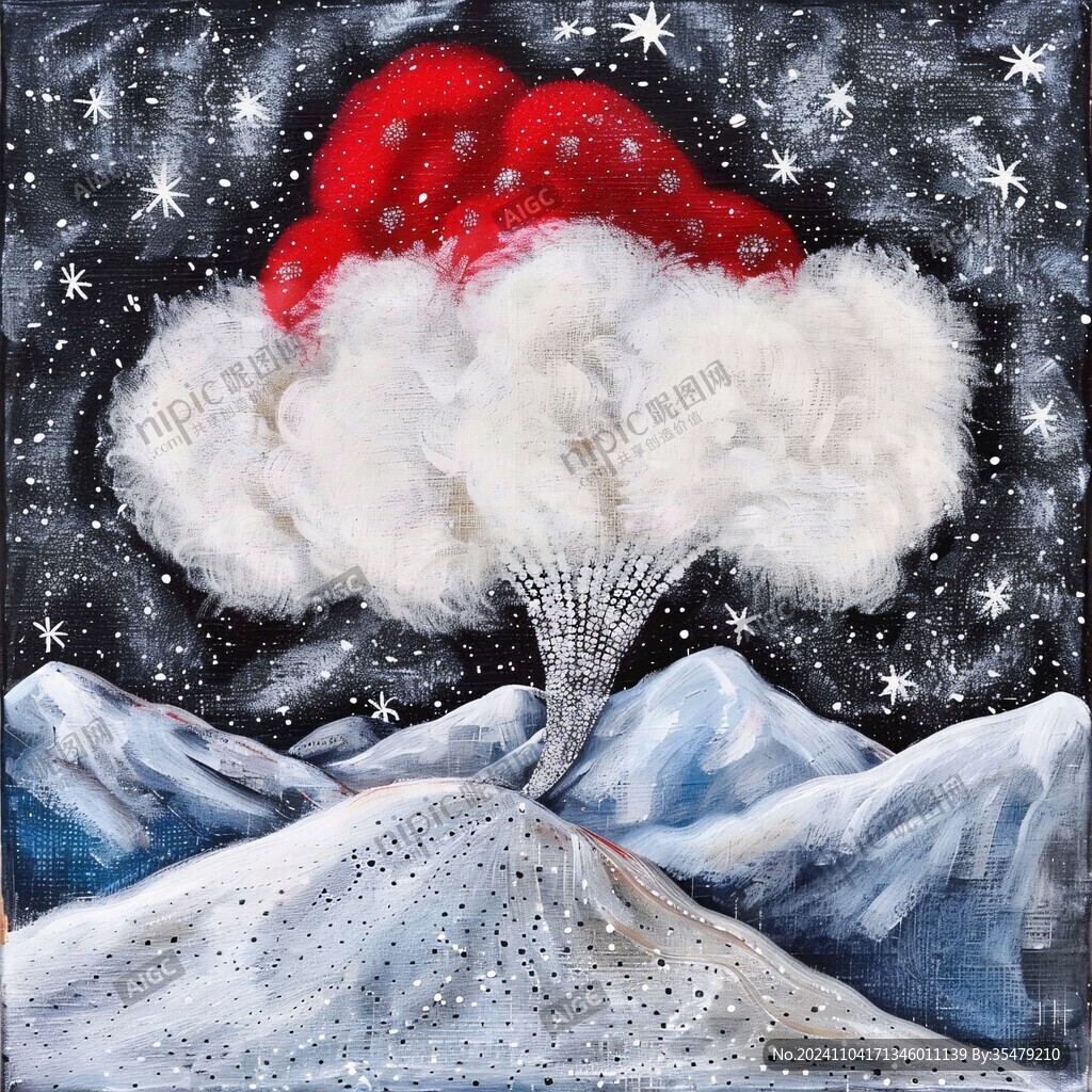 蘑菇云火山灰熔巖流