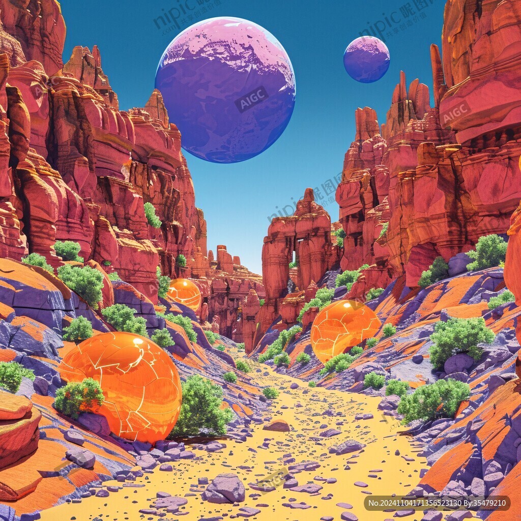 外星球幻想場景插畫