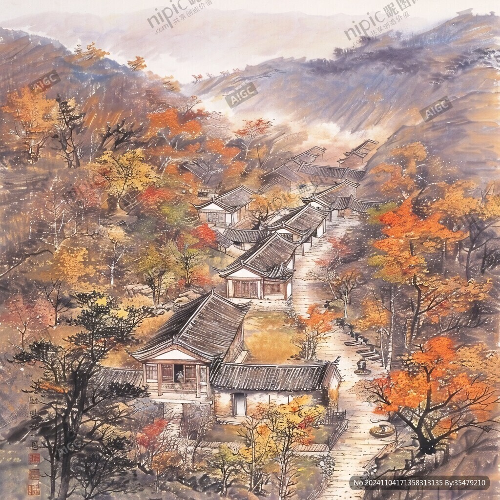 山村秋色圖