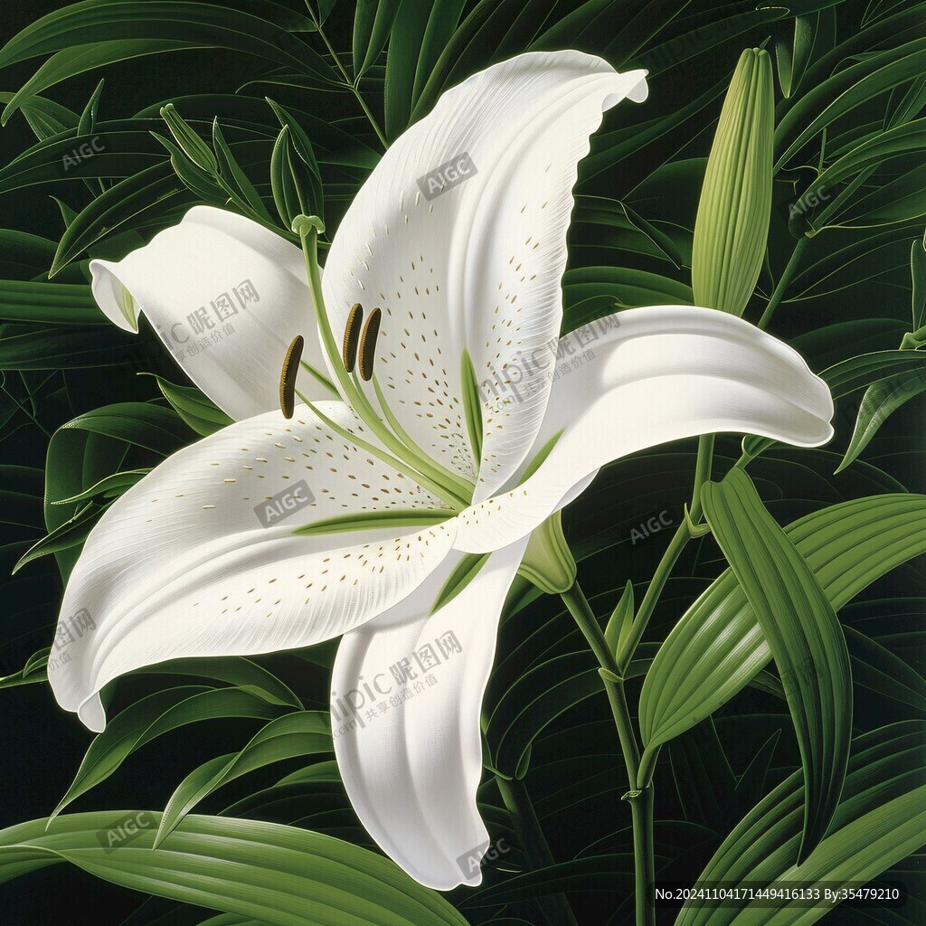 百合花裝飾畫