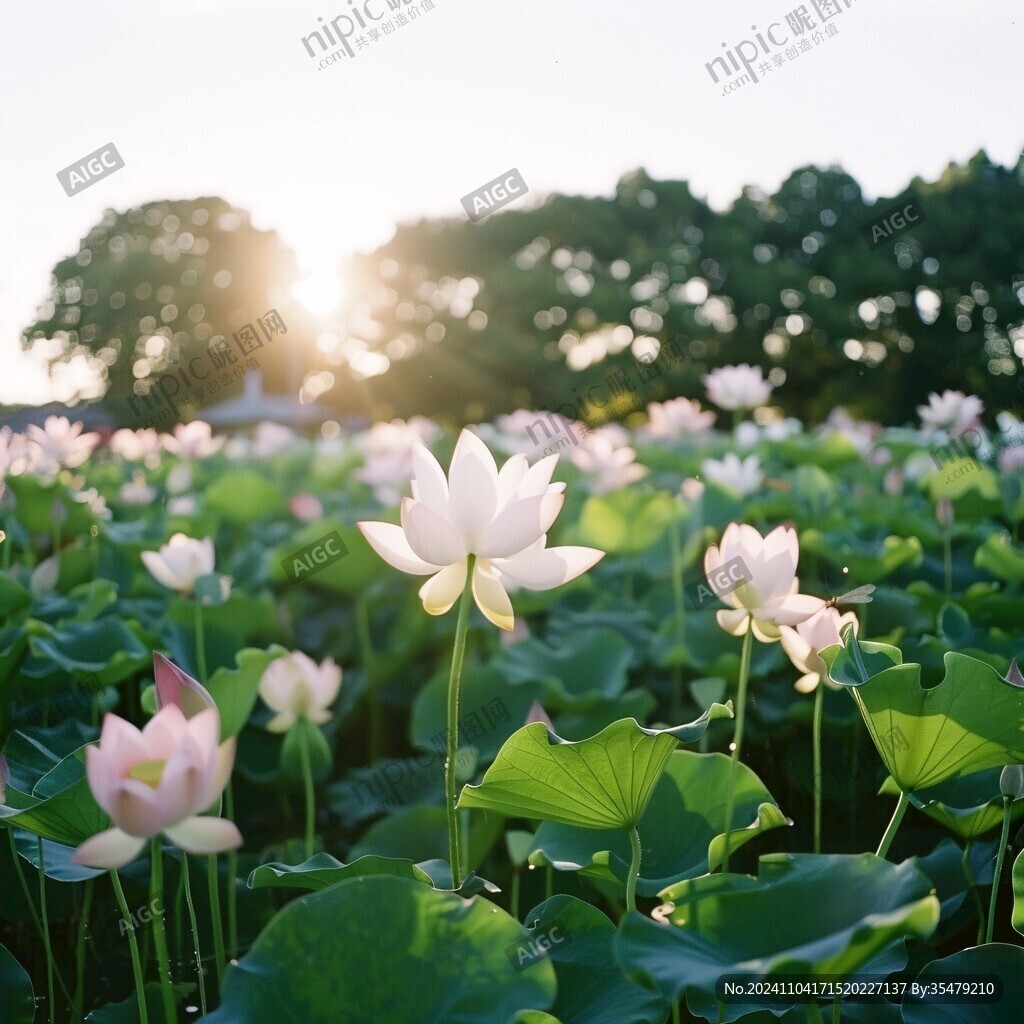 陽光與荷花