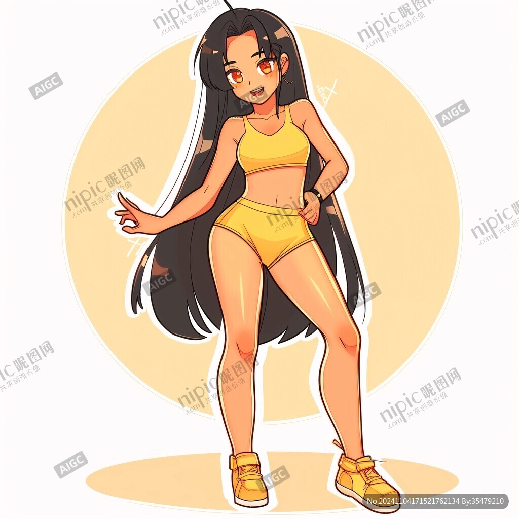 長(zhǎng)發(fā)卡通女孩