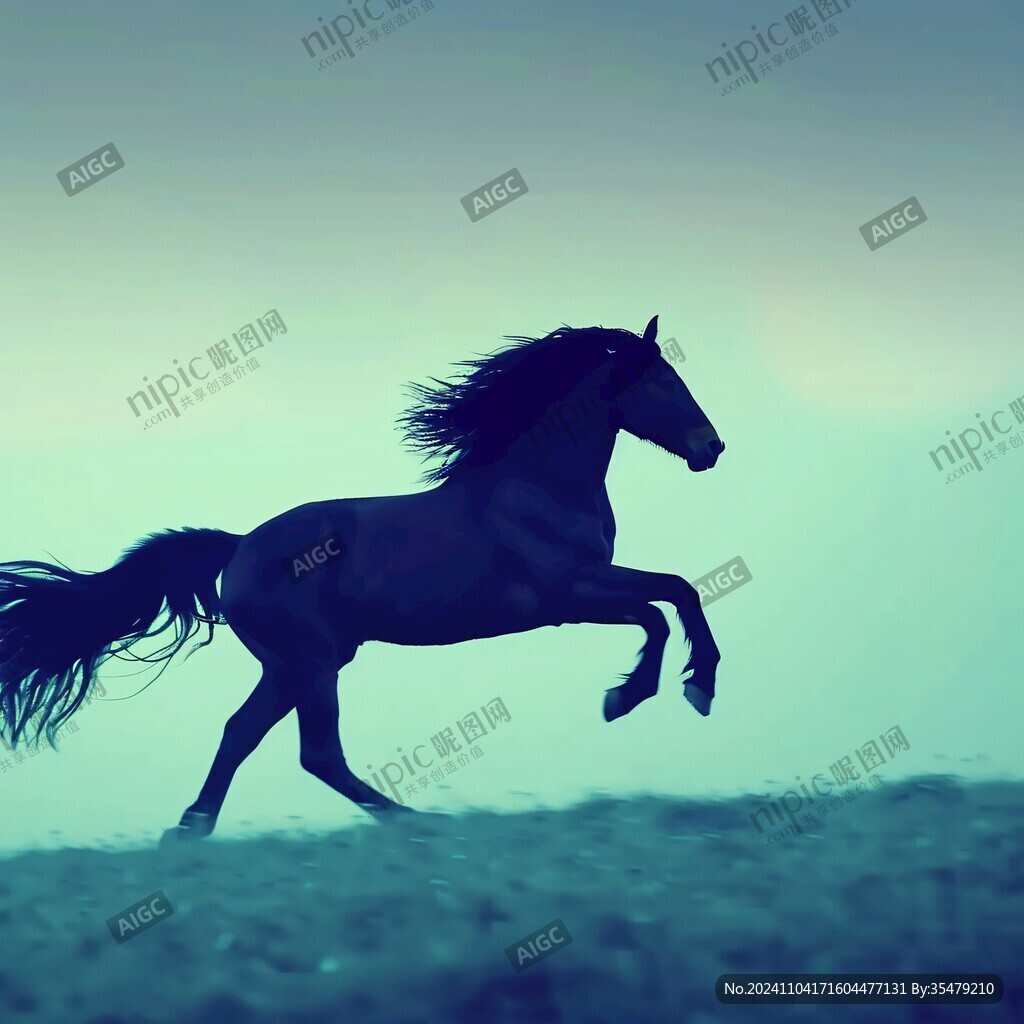 奔跑騰空駿馬